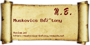 Muskovics Bátony névjegykártya